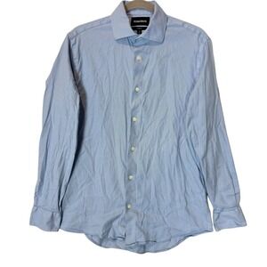 Bonobos Dress Shirt Mens 15 34/35 Blue Gingham Athletic Fit Stretch Cotton